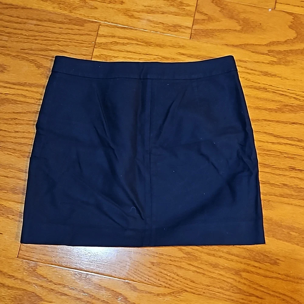 J. Crew Navy Skirt with Gold Buttons - Picture 3 of 7